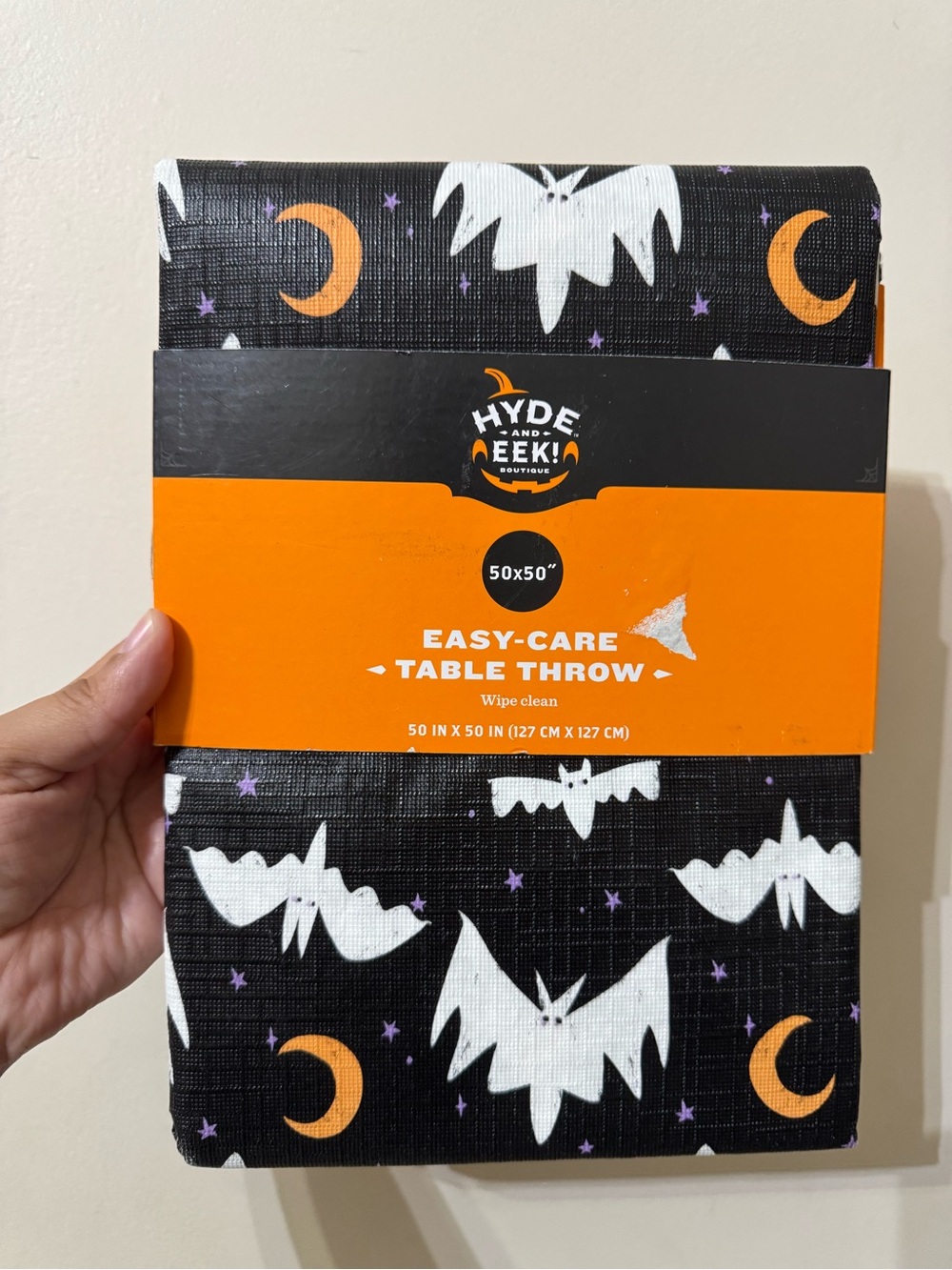 Hyde & Eek! Black Bat Halloween Table Throw